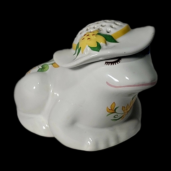 VTG Avon Frog Pomander Sachet Yellow Floral Scent Diffuser Holder - Picture 4 of 11